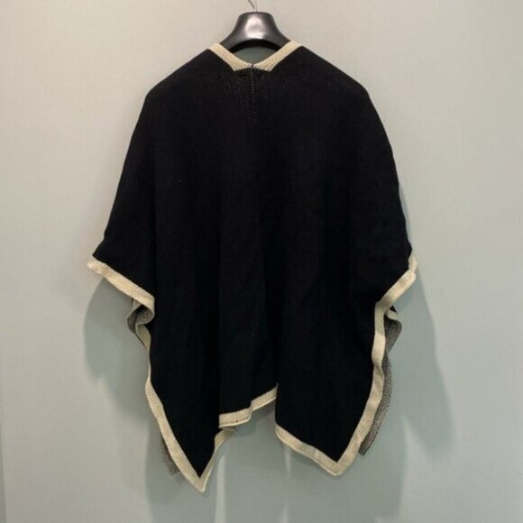 Ike Behar Black Wrap Sweater Poncho - Picture 9 of 11